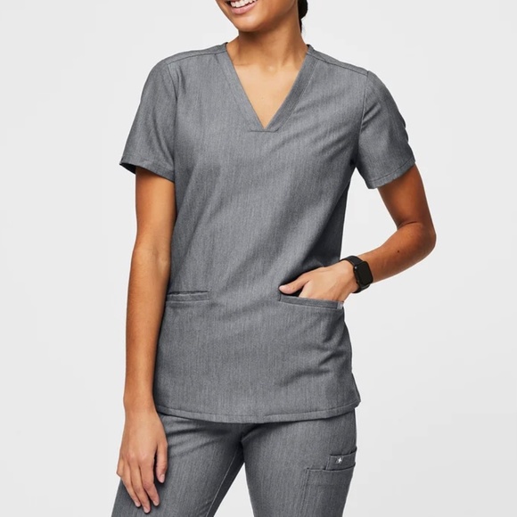 Figs Casma Three-Pocket Scrub Top XXS Graphite Gray Classic Fit Women’s XXS - Picture 1 of 11
